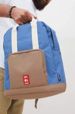 Eco Mochila Lefrik Capsule Multi Ink ( Azul-Marron ) -Almacenamiento De Viaje 10038