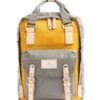 Mochila Doughnut Macaroon D010 Amarillo + Gris -Almacenamiento De Viaje 15454