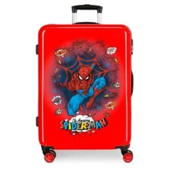 Maleta Mediana 68 Cm 4 Ruedas Rigida Spiderman Pop -Almacenamiento De Viaje 21796