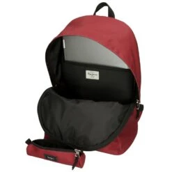 Pepe Jeans Mochila Portaordenador+estuche PPJ Aris Evergreen Rojo Oscuro -Almacenamiento De Viaje 22132