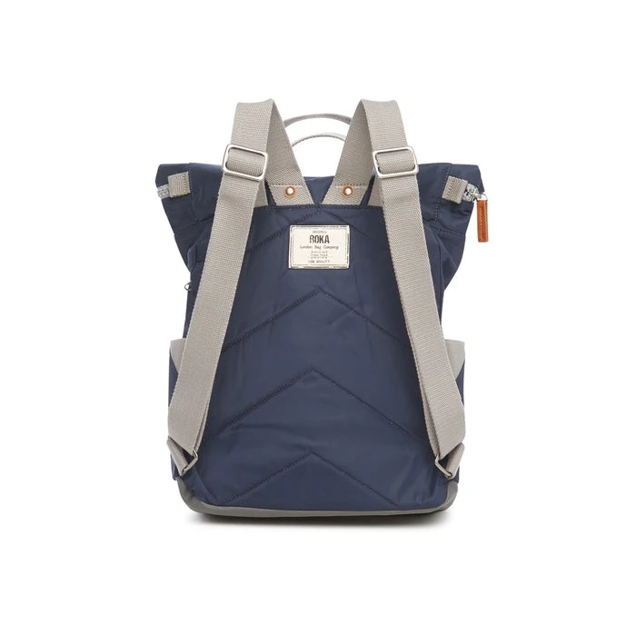 Mochila Roka London Canfield B Mediana Sostenible Nylon Azul (Midnight) 4 Mochila Roka London Canfield B Mediana Sostenible Nylon Azul (Midnight) - Imagen 2