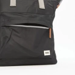 Mochila Roka London Bantry B Mediana Sostenible Nylon Negro -Almacenamiento De Viaje 27606