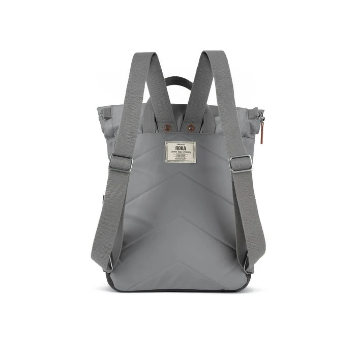 Mochila Roka London Canfield B Mediana Sostenible Nylon Gris (Stormy) 5 Mochila Roka London Canfield B Mediana Sostenible Nylon Gris (Stormy) - Imagen 3