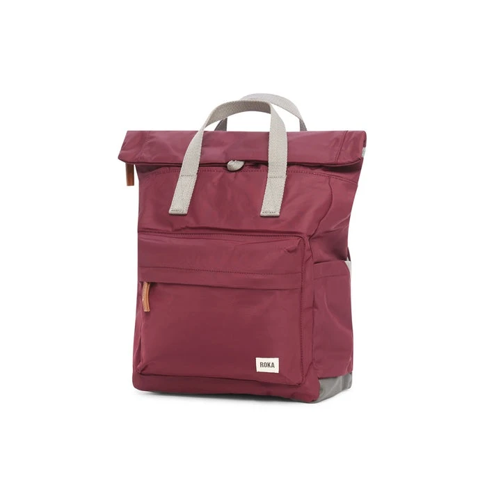 Mochila Roka London Canfield B Pequeña Sostenible Nylon Morada (Plum) 4 Mochila Roka London Canfield B Pequeña Sostenible Nylon Morada (Plum) - Imagen 2