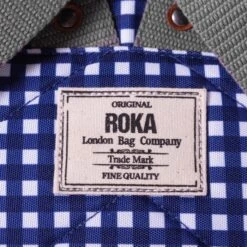 Mochila Roka London Bantry B Pequeña Sostenible Nylon Cuadros Azules (Gingh -Almacenamiento De Viaje 27961