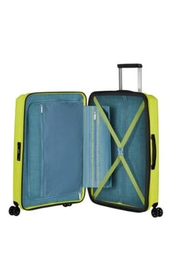 Maleta Mediana 67 Cm 4 Ruedas American Tourister Aerostep Lima ( Light Lima -Almacenamiento De Viaje 28958