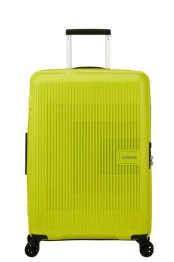 Maleta Mediana 67 Cm 4 Ruedas American Tourister Aerostep Lima ( Light Lima -Almacenamiento De Viaje 28964