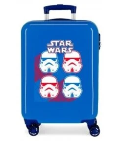Disney Maleta Cabina 55 Cm Rigida 4 Ruedas Star Wars Droids Vader Azul