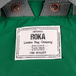 Mochila Roka London Bantry B Mediana Sostenible Nylon Verde (Emerald) -Almacenamiento De Viaje 31112