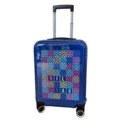 Maleta Cabina 55 Cm 4 Ruedas Rigida Baldosa De Bilbao Azul
