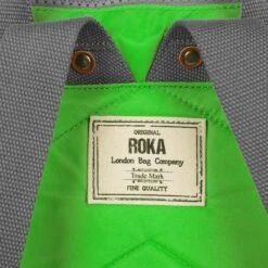 Mochila Roka London Bantry B Pequeña Sostenible Nylon Verde (Kelly Green) -Almacenamiento De Viaje 31714