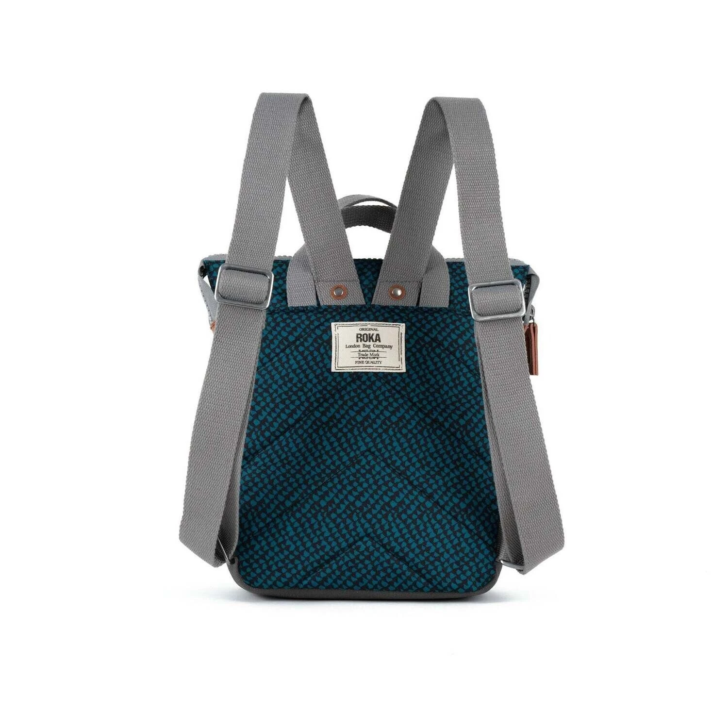 Mochila Roka London Bantry Pequeña Serpiente Azul (Teal Snake Print) 4 Mochila Roka London Bantry Pequeña Serpiente Azul (Teal Snake Print) - Imagen 2