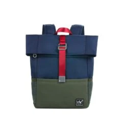 Mochila Pequeña YLX Original Azul+ Kaki (Navy Blue&Bronze Green))