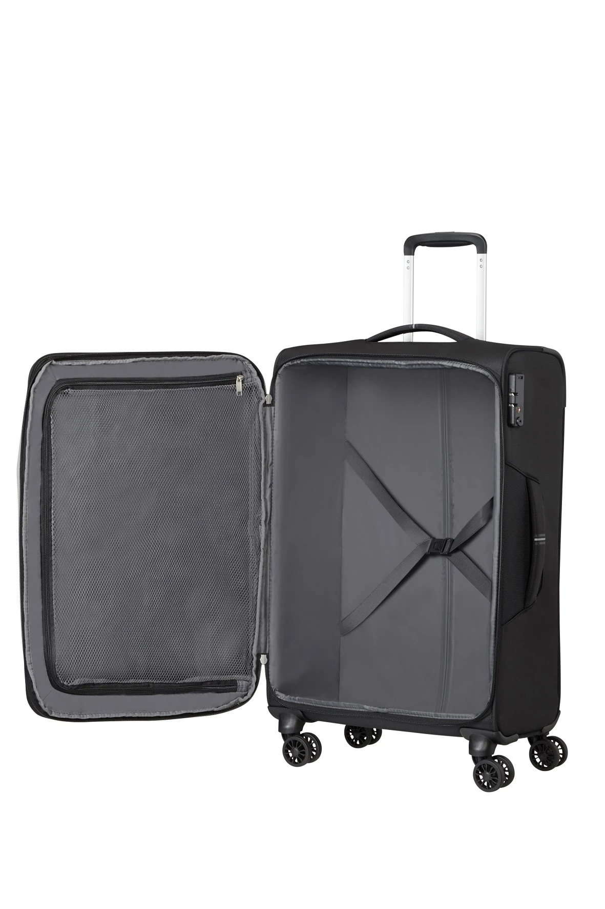 American Tourister Maleta Mediana 67 Cm 4R Exp. A.T. Crosstrack Negro (Black-Grey) 4 American Tourister Maleta Mediana 67 Cm 4R Exp. A.T. Crosstrack Negro (Black-Grey) - Imagen 2